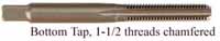 Tap, high carbon steel, 6-40 thread, bottom tap